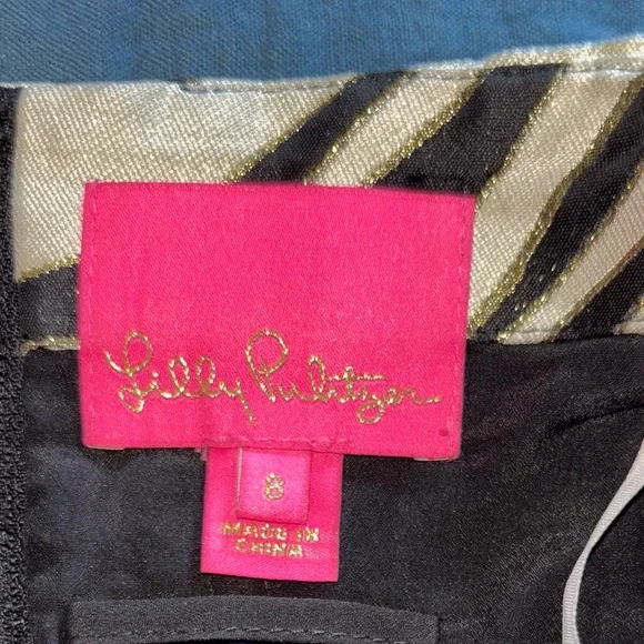 Lilly Pulitzer Akela Fit & Flare Strapless Zebra Jacquard Cocktail Dress Size 8 - Picture 6 of 11